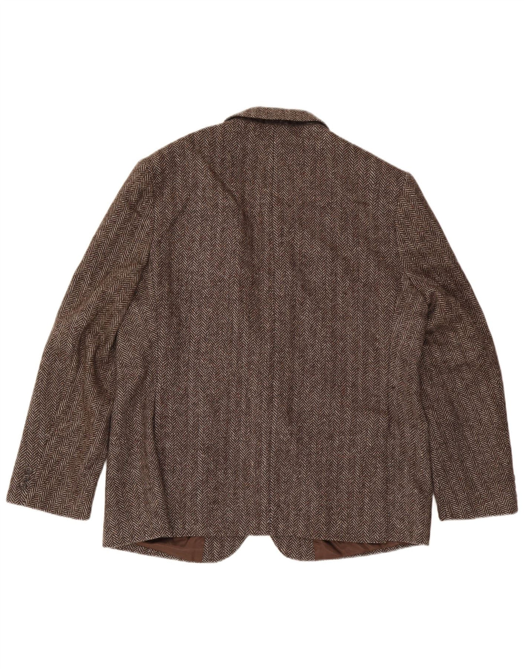 Four Seasons Herren-Blazer mit 2 Knöpfen, UK 48, 4XL, braune Wolle mit Fischgrätenmuster