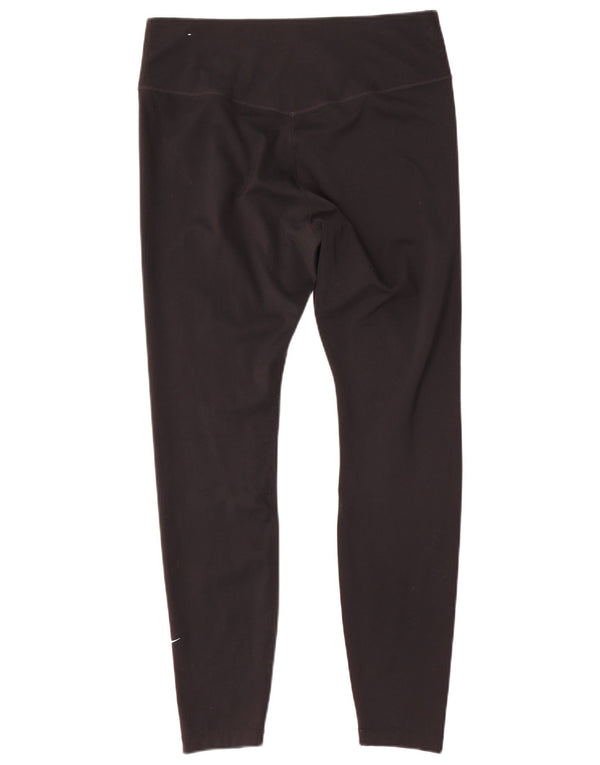 Nike Damen Dri Fit Leggings UK 16 Large Schwarz Polyester