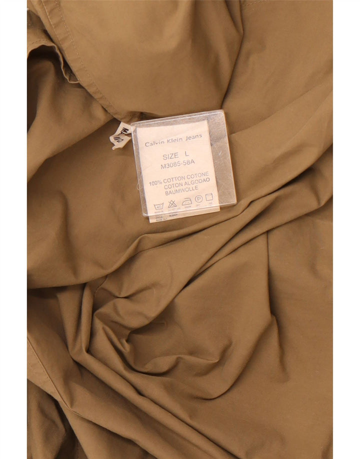 CALVIN KLEIN JEANS Herrenhemd Große Khaki-Baumwolle