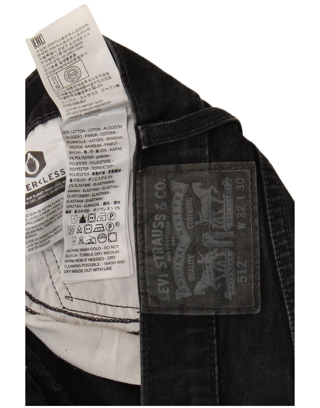 Levi's Herren 512 Slim Fit Tapered Jeans W32 L30 Graue Baumwolle