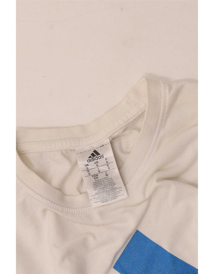 Adidas Herren Grafik T-Shirt Top Small Weiß Baumwolle
