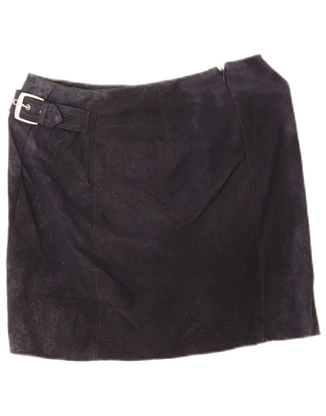 Mango Damen Wildleder-Minirock EU 34 XS W28 Marineblaues Leder