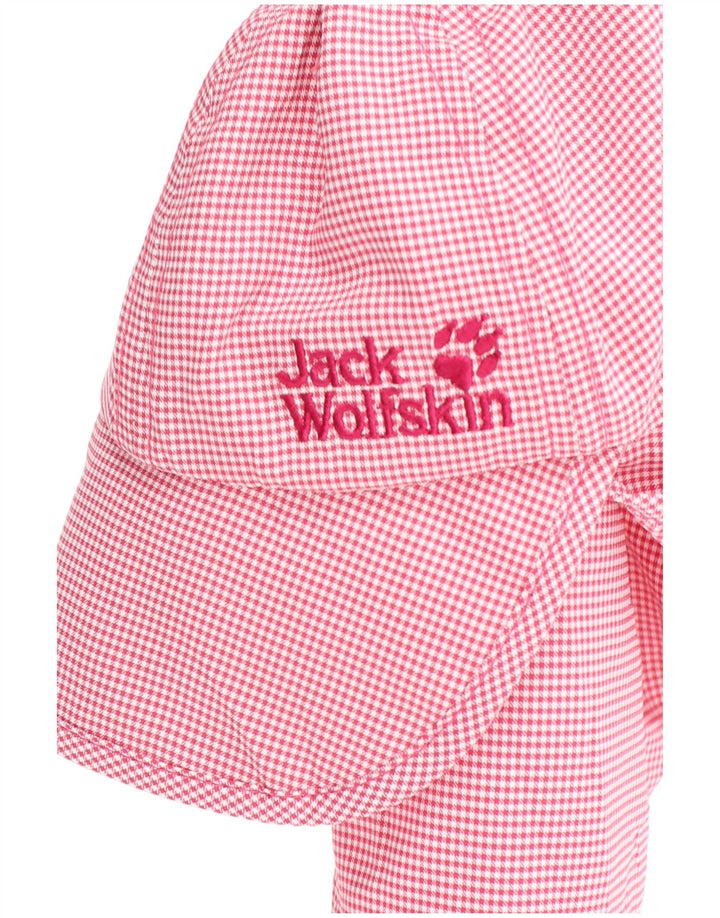 Jack Wolfskin Neck Drape Trapper-Mütze für Mädchen, 4–5 Jahre, klein, rosa Hahnentrittmuster