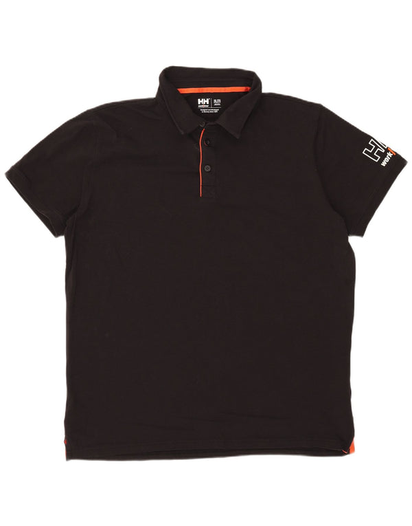Helly Hansen Herren-Poloshirt mit Grafik, 2XL, schwarze Baumwolle