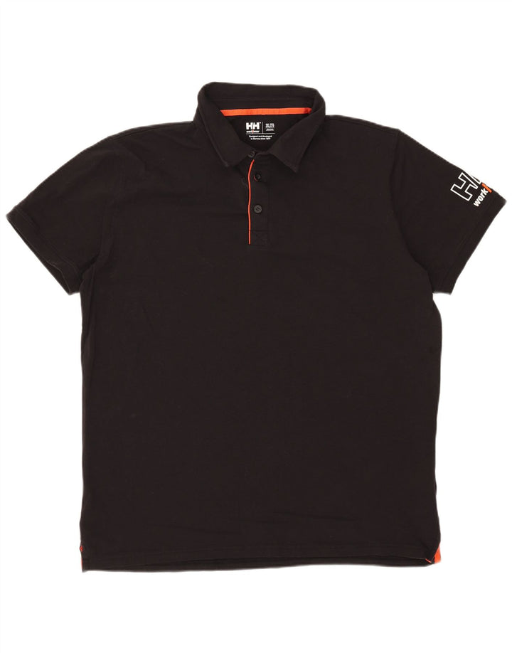 Helly Hansen Herren-Poloshirt mit Grafik, 2XL, schwarze Baumwolle