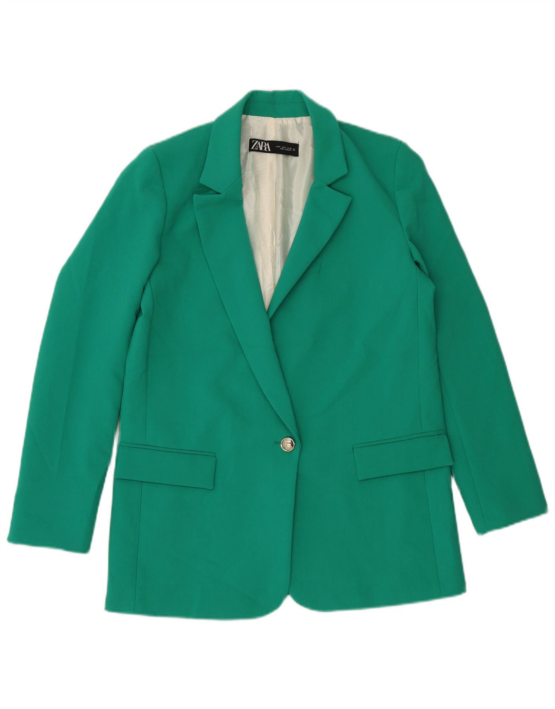 Zara Damen 1-Knopf-Blazerjacke UK 10 Small Grün