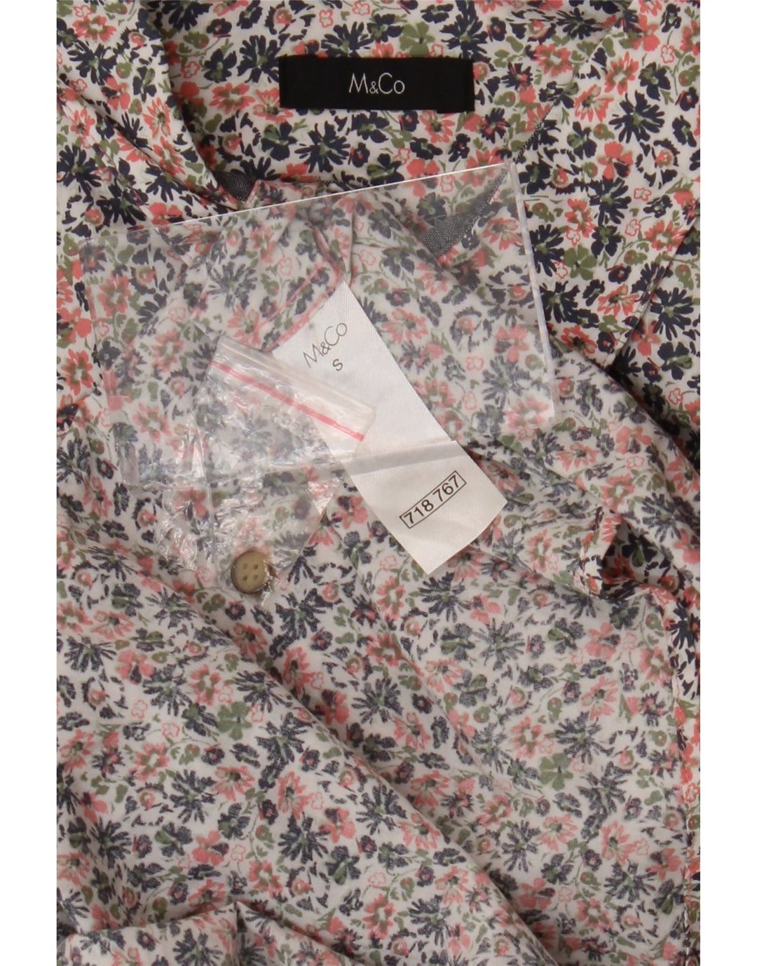 M&Co Herren-Kurzarmhemd, klein, mehrfarbig, Blumenmuster, Baumwolle
