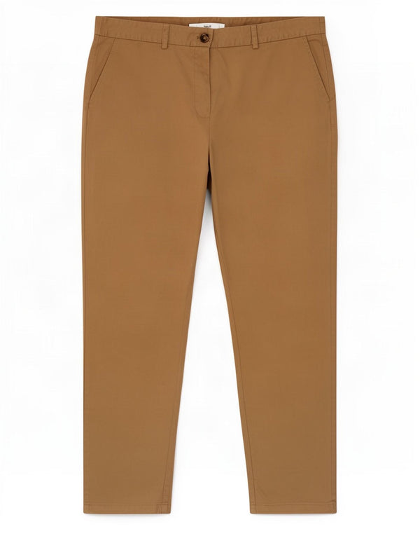 Hobbs Womens High Waist Slim Chino Trousers UK 18 XL W38 L30 Beige Cotton