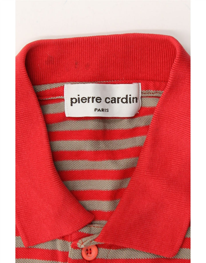 PIERRE CARDIN Mens Polo Shirt Large Red Striped Vintage Pierre Cardin and Second-Hand Pierre Cardin from Messina Hembry 
