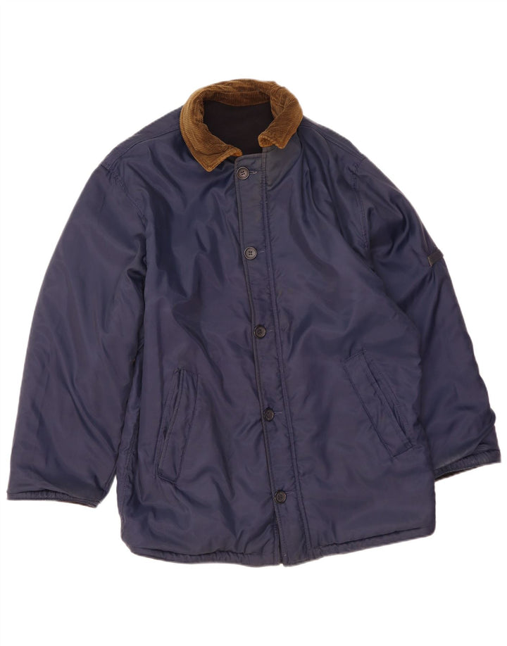 Ivy Oxford Herren Wendejacke UK 36 Small Marineblaue Wolle