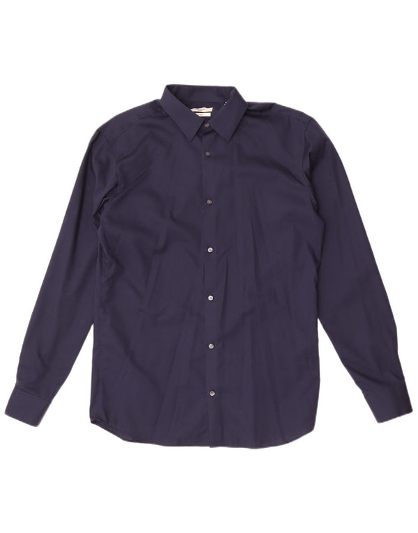 Jack & Jones Mens Regular Fit Shirt Medium Navy Blue Cotton