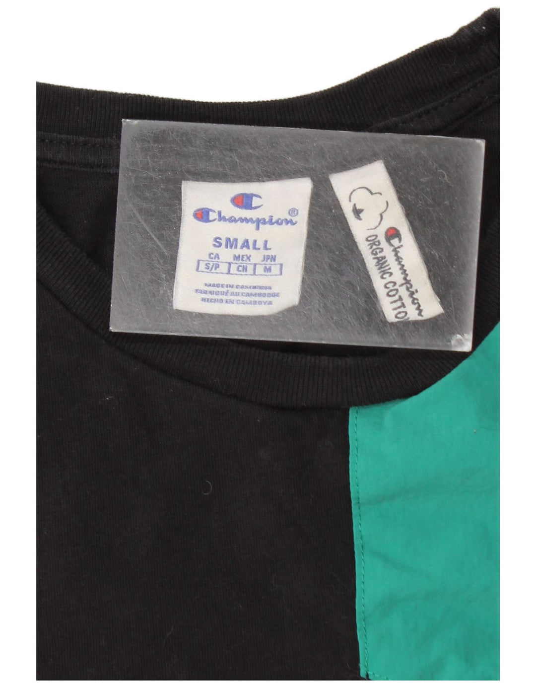Champion Herren T-Shirt Top Small Schwarz Colourblock Baumwolle