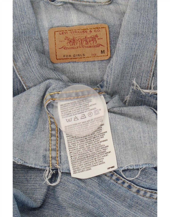 Levi's Crop Jeansjacke für Mädchen, 10–11 Jahre, mittelblaue Baumwolle
