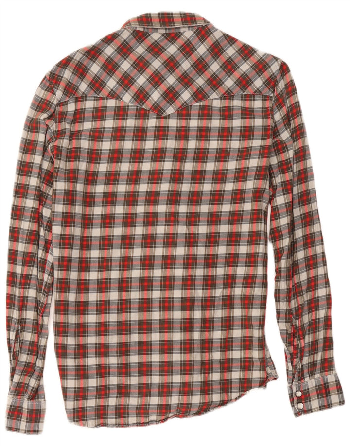 Levi's Herren-Flanellhemd mit schmaler Passform, mittelrot, kariert, Baumwolle