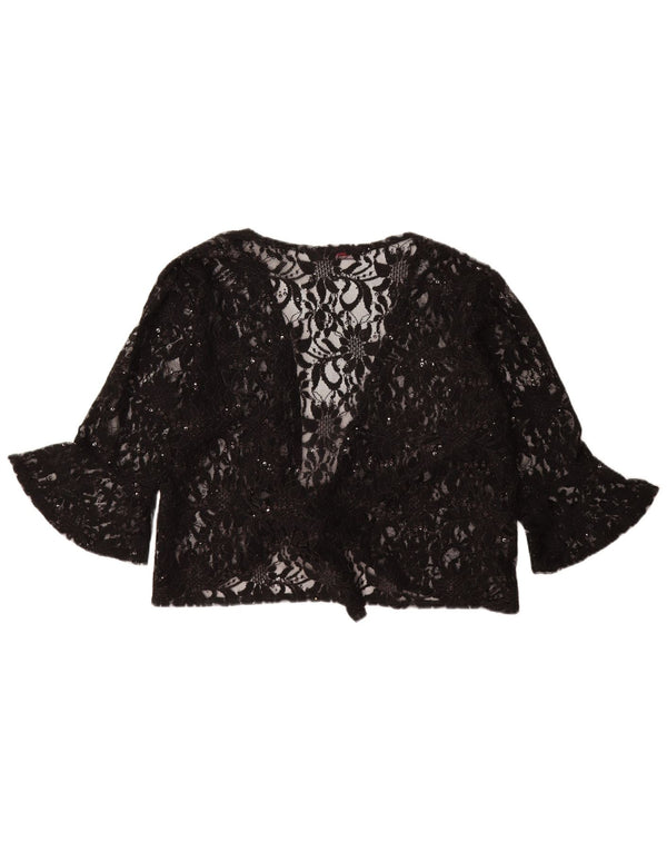 Nouvelle Damen-Top mit durchsichtigem Vorderband, UK 20/22 2XL, Schwarz mit Blumenmuster