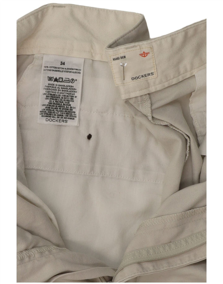 Dockers Herren Khakis Chino Shorts W34 Große graue Baumwolle