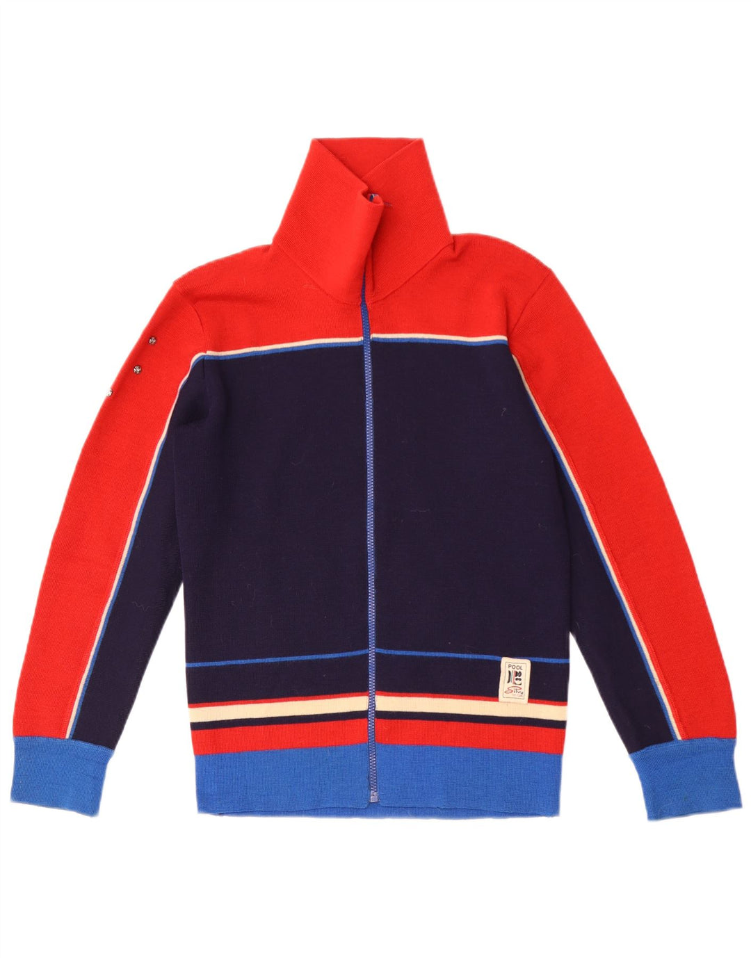 Silvy Damen-Cardigan-Pullover, Größe 46, groß, Marineblau, Farbblock