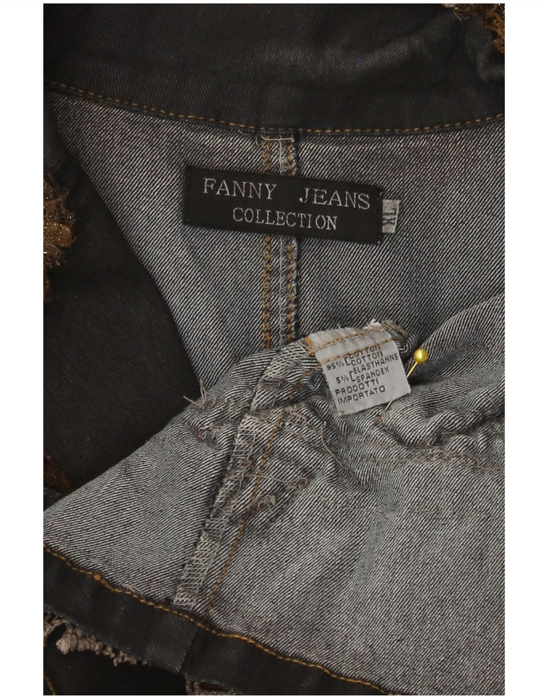 Vintage Damen 2-Knopf-Jeansblazerjacke UK 18 XL Schwarzer Farbblock