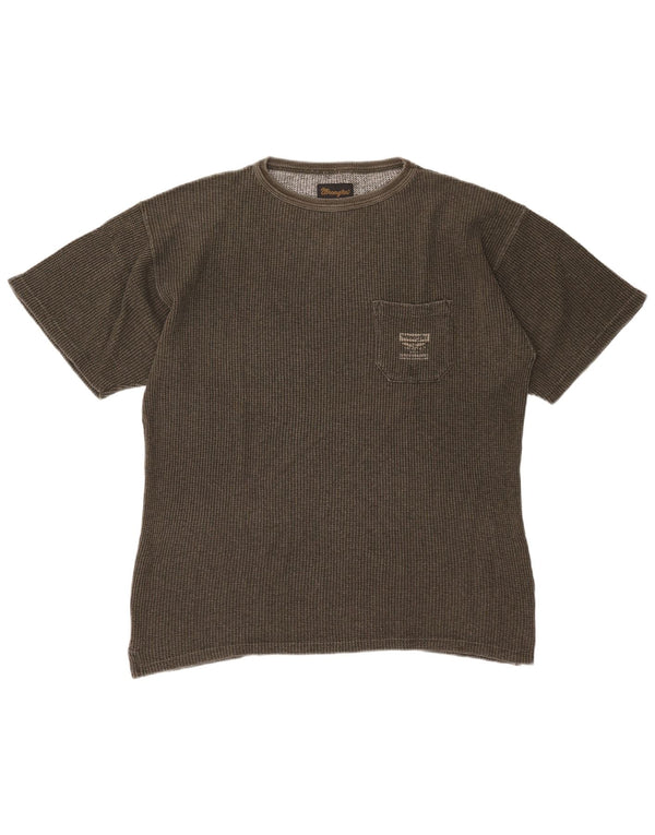 Wrangler Herren T-Shirt Top Large Khaki Baumwolle