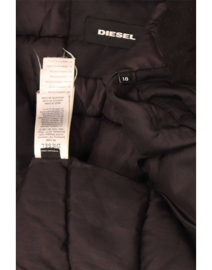 Diesel Mädchen-Parka mit Kapuze, 9–10 Jahre, schwarzes Polyester