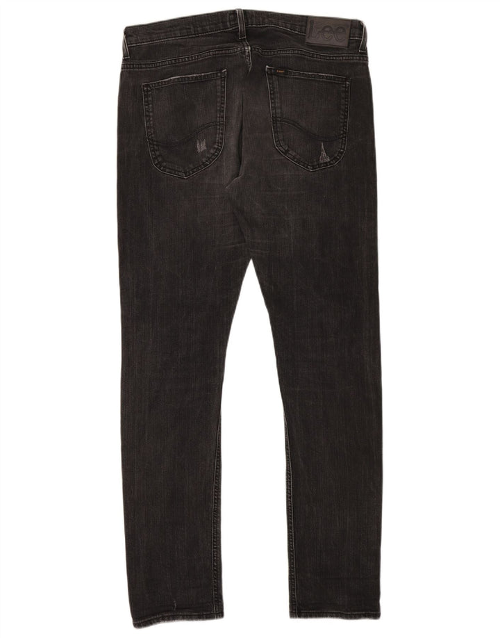 Lee Herren Luke Distressed Slim Jeans W34 L32 Schwarze Baumwolle
