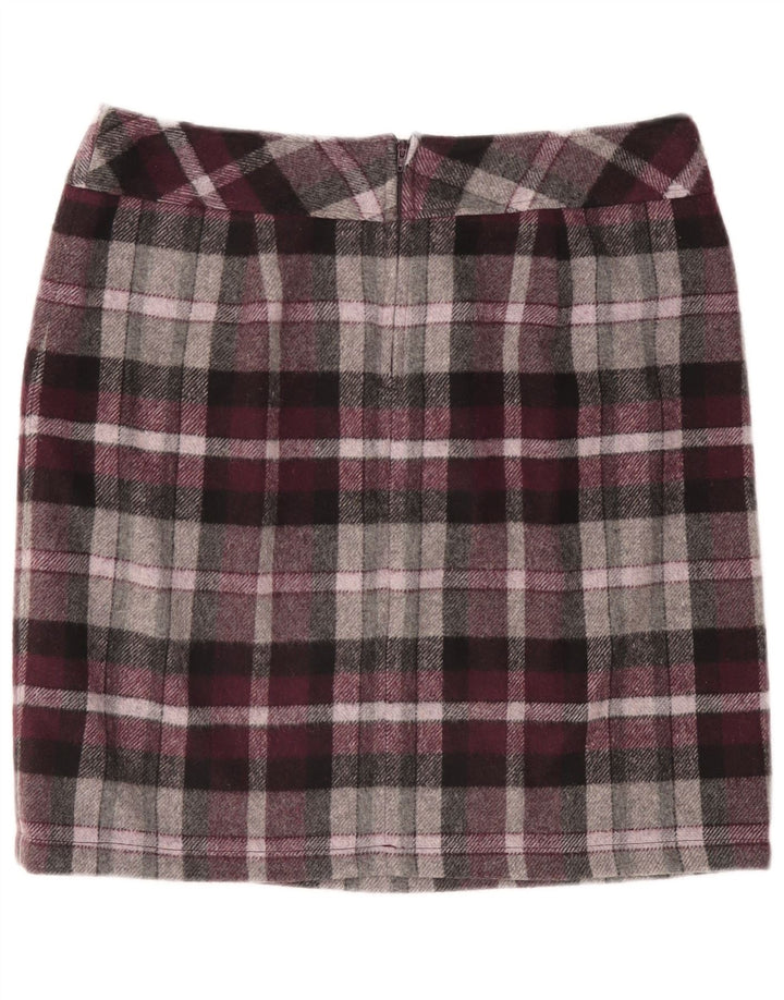 STEILMANN Gerader Damenrock UK 16 Large W38 Burgunderrot kariert