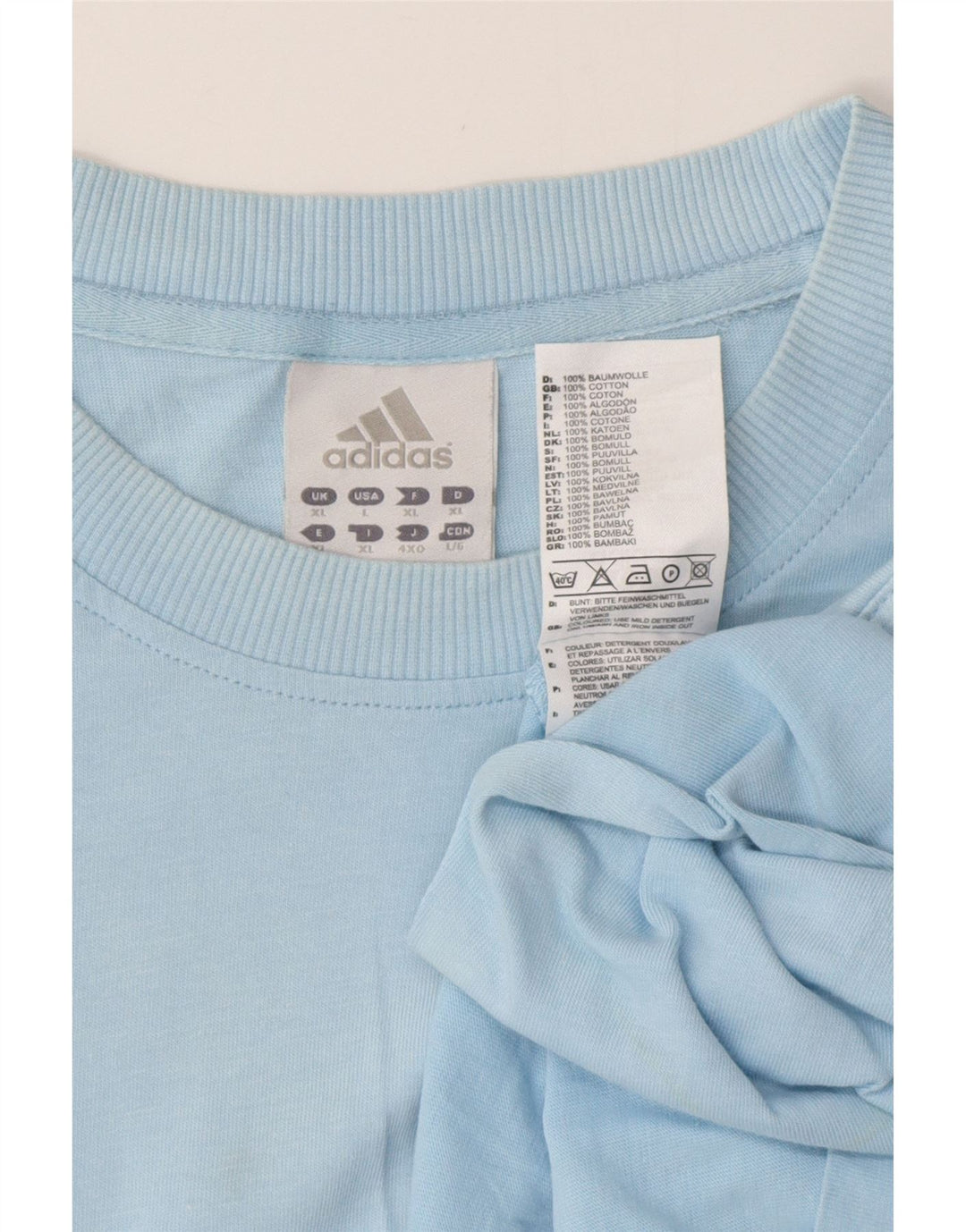 ADIDAS Herren T-Shirt Top XL Blau Baumwolle