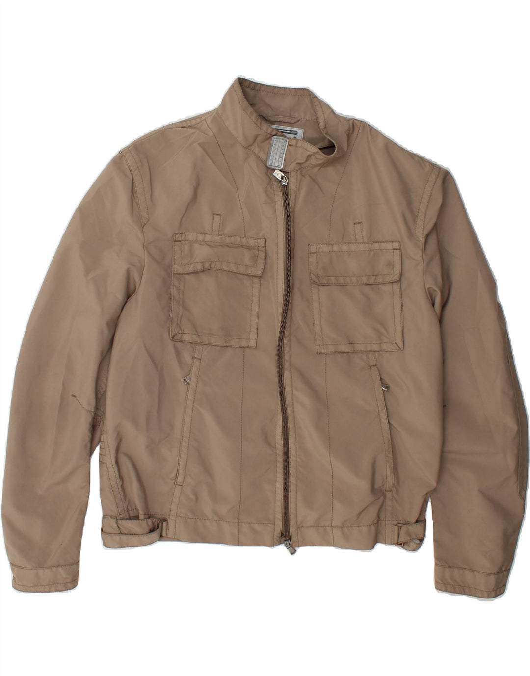 VINTAGE Womens Bomber Jacket IT 54 3XL Beige Polyester Vintage Vintage and Second-Hand Vintage from Messina Hembry 