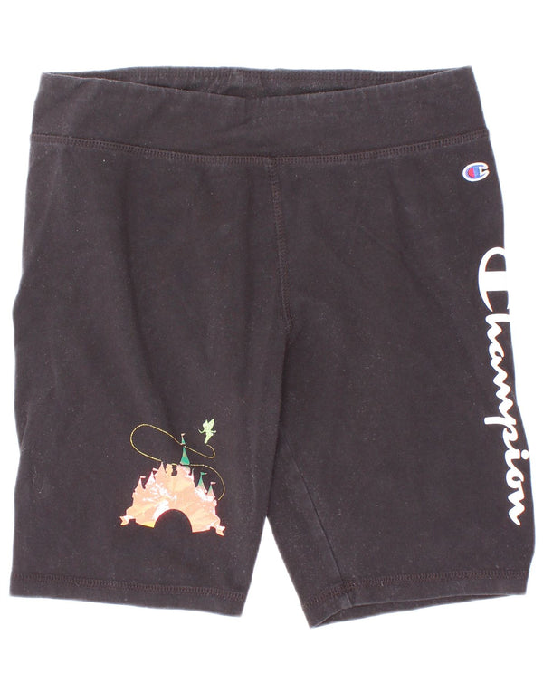 Champion Sport-Shorts für Mädchen mit Grafik, 11–12 Jahre, Größe L, schwarze Baumwolle