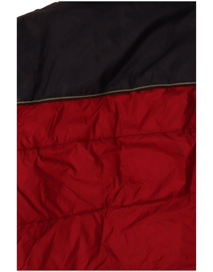 BLEND Herren Loose Fit Graphic Wattierte Jacke UK 40 Large Rot Farbblock