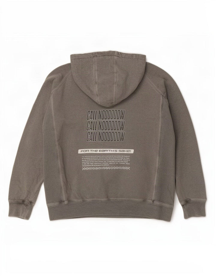 Vintage Herren Kapuzenpullover mit Grafik, groß, Grau
