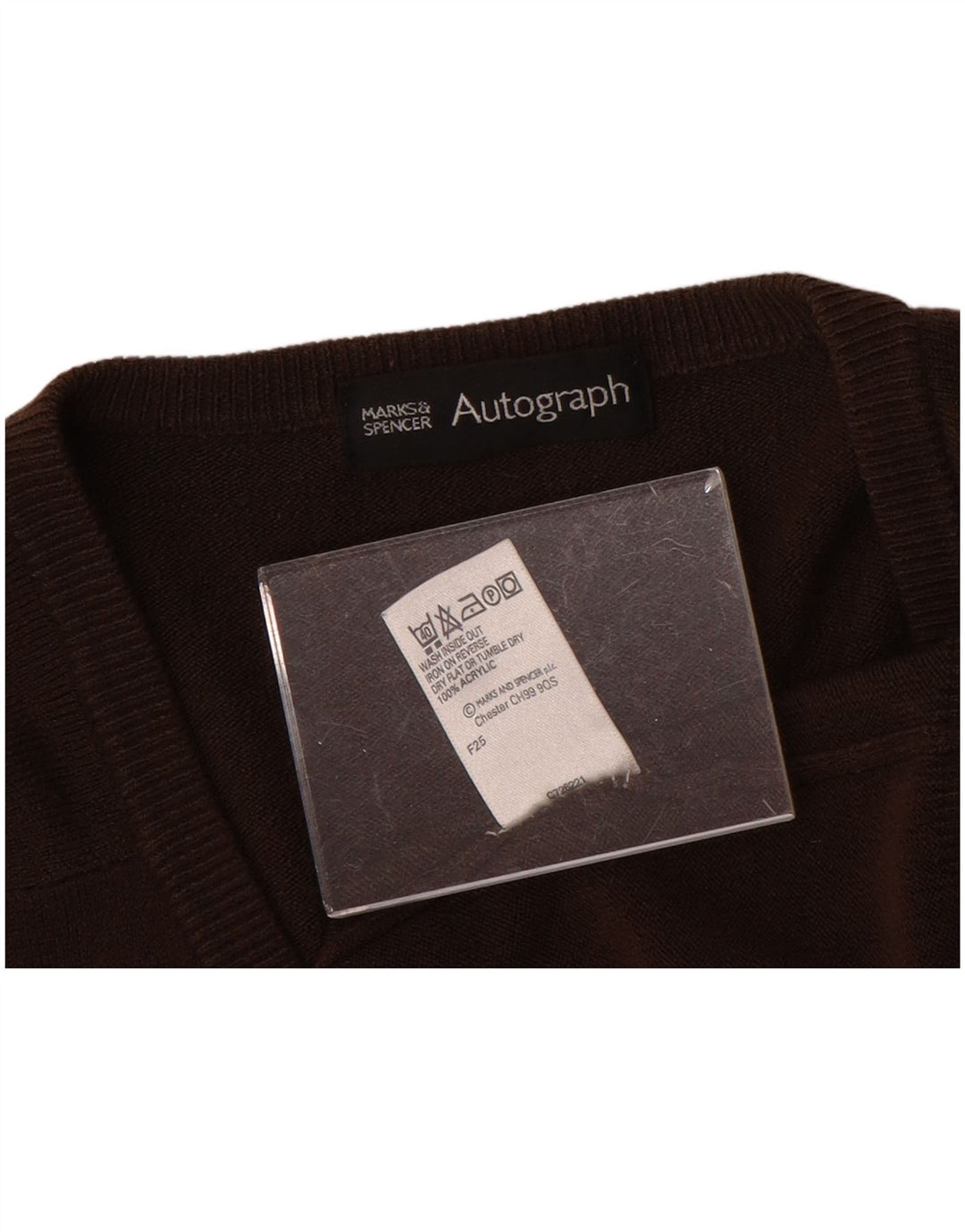 Marks & Spencer Herren Autograph V-Ausschnitt Pullover Pullover XL Braun Acryl