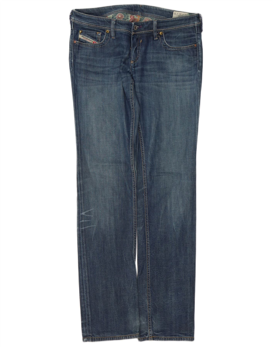 Diesel Damen Lowky Straight Jeans W30 L34 Blaue Baumwolle