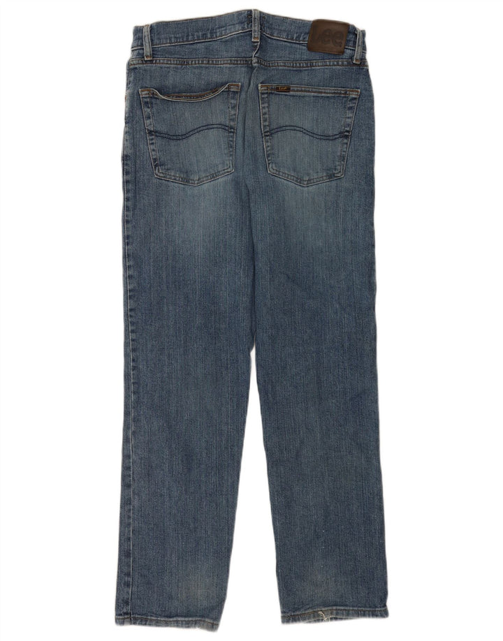 Lee Herren Distressed Regular Fit Straight Jeans W32 L30 Blaue Baumwolle