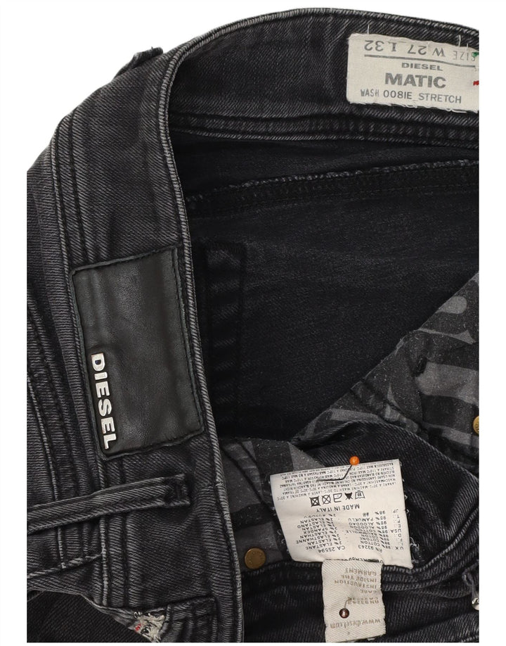 Diesel Damen Matic Slim Jeans W27 L32 Schwarze Baumwolle