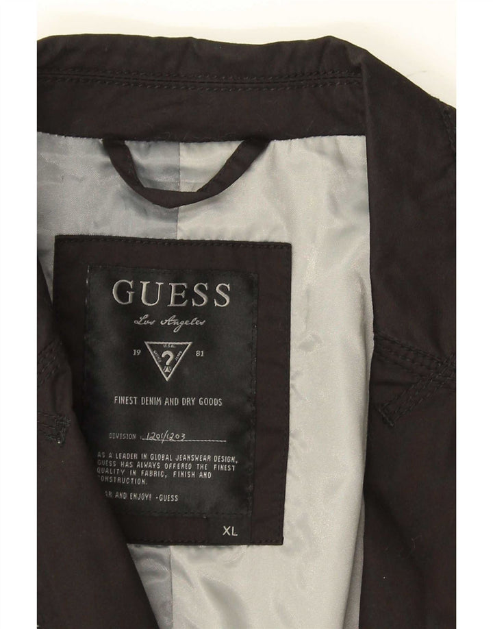 Guess Herren-Blazer mit 1 Knopf, UK 42, XL, schwarze Baumwolle