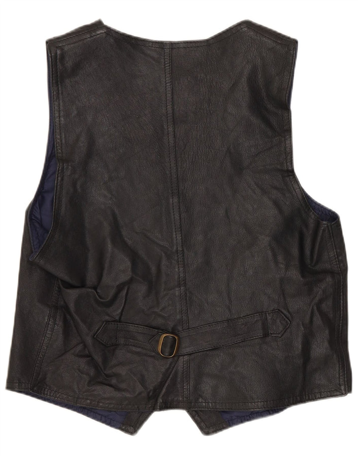 Vintage Herren Lederweste Mittelschwarzes Leder