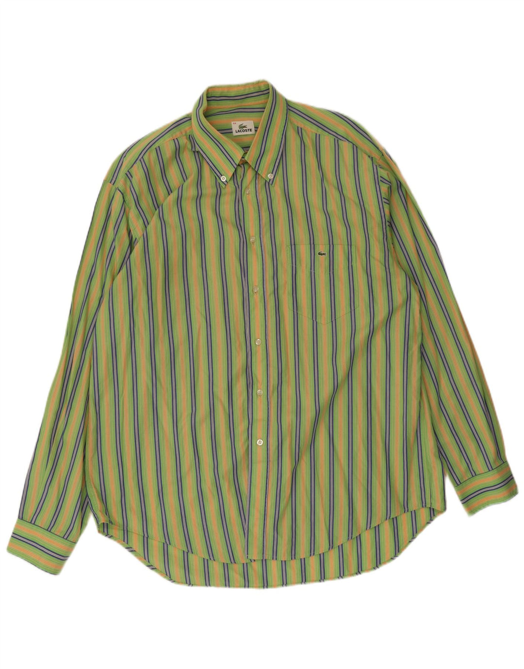 Lacoste Herrenhemd Größe 44 XL Grün gestreift