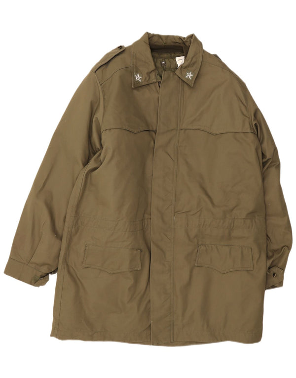Vintage Herren Militärjacke IT 54 2XL Khaki Polyamid