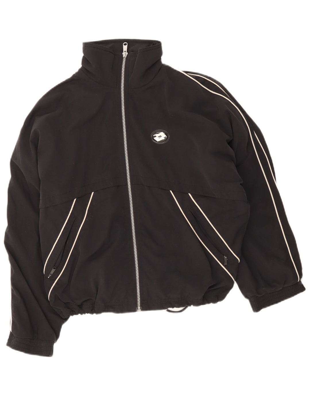 Lotto Herren-Trainingsanzugoberteil mit lockerer Passform, XS, schwarzes Polyester