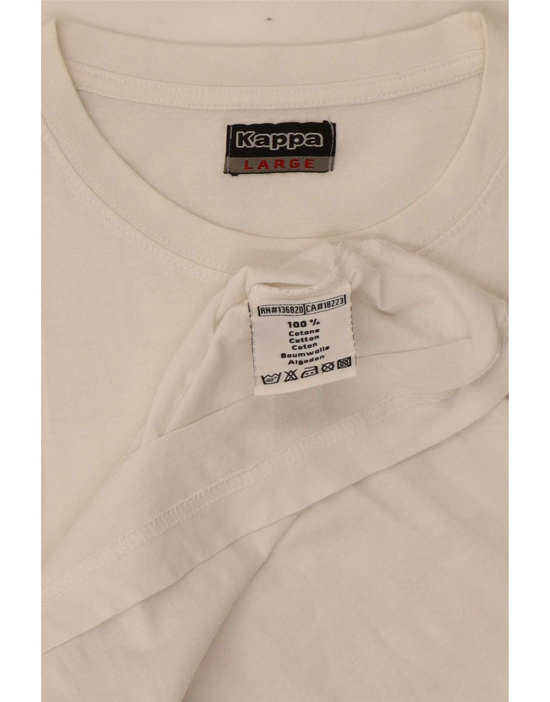 Kappa Herren-T-Shirt mit Grafik, groß, aus weißer Baumwolle