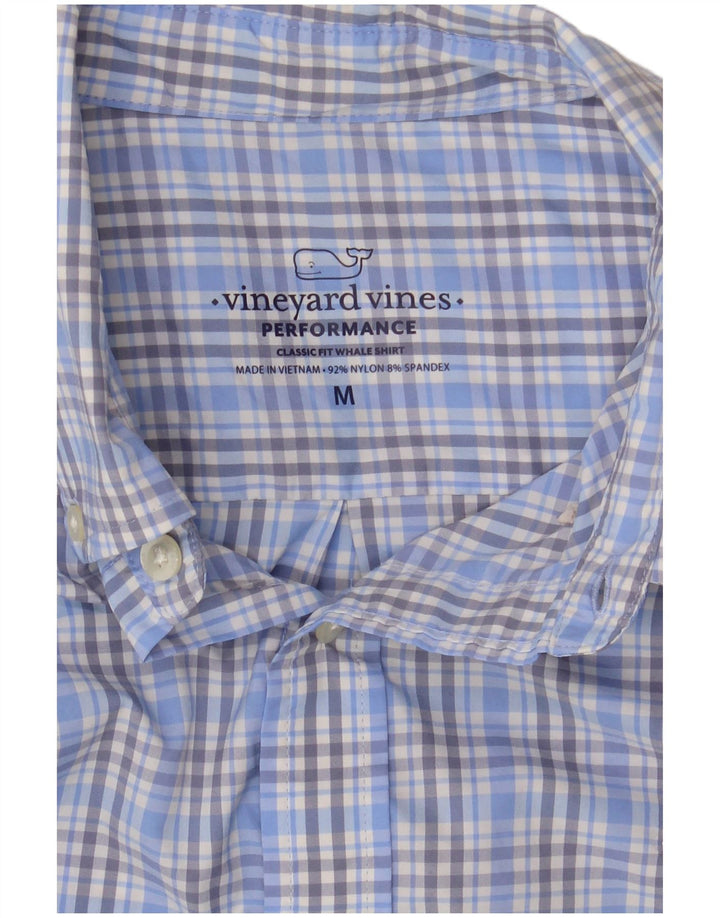 Vineyard Vines Herren-Hemd mit klassischer Passform aus mittelblau kariertem Nylon
