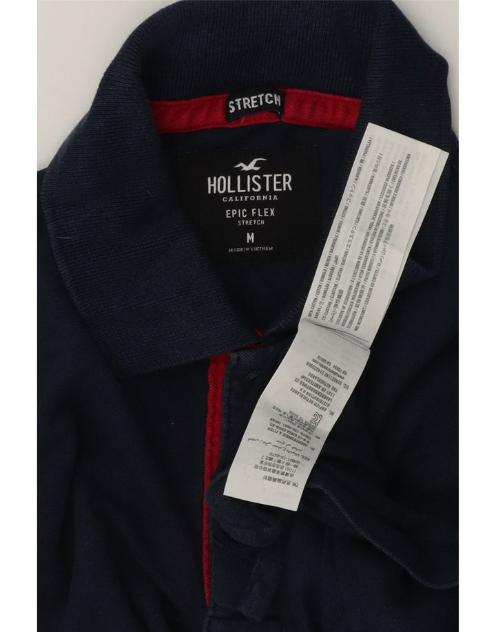 Hollister Herren-Poloshirt aus mittelblauer Baumwolle in Marineblau
