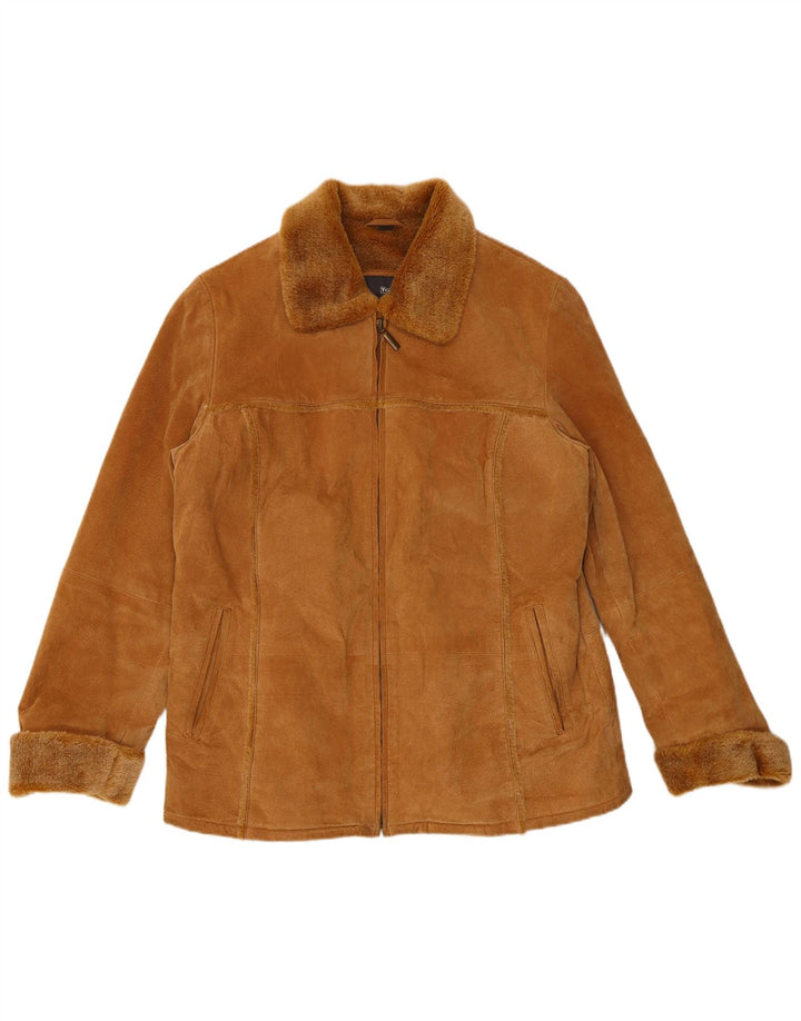 TCM Damen Wildlederjacke UK 16/18 Großes braunes Leder