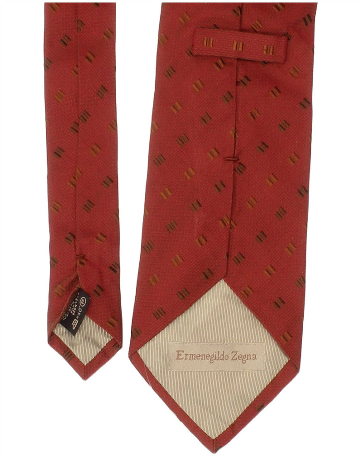 Ermenegildo Zegna Herren-Krawatte, Einheitsgröße, rot, geometrisch, Seide, klassisch