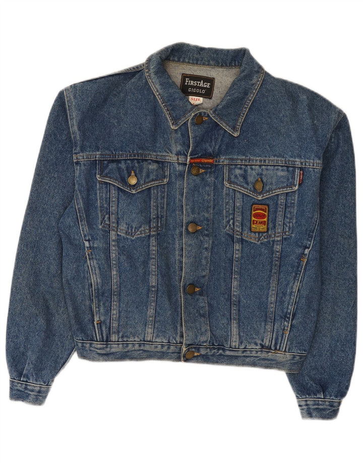 Vintage Damen Jeansjacke UK 14 Mittelblaue Baumwolle