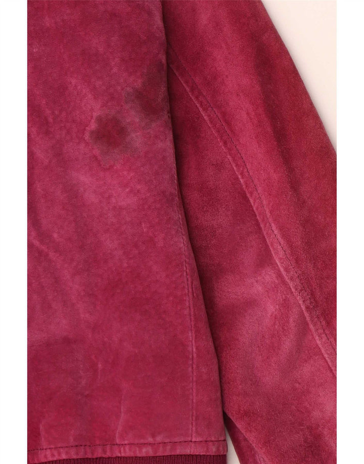Vintage Damen Wildleder Bomberjacke IT 44 Mittelrosa Leder