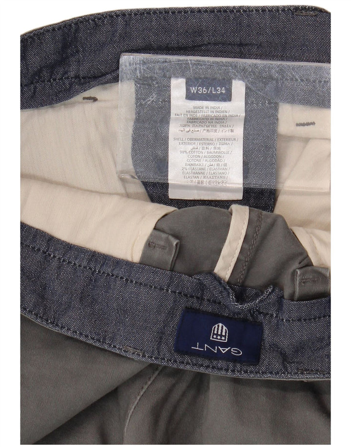 GANT Gerade Chino-Hose für Herren, W36, L34, graue Baumwolle
