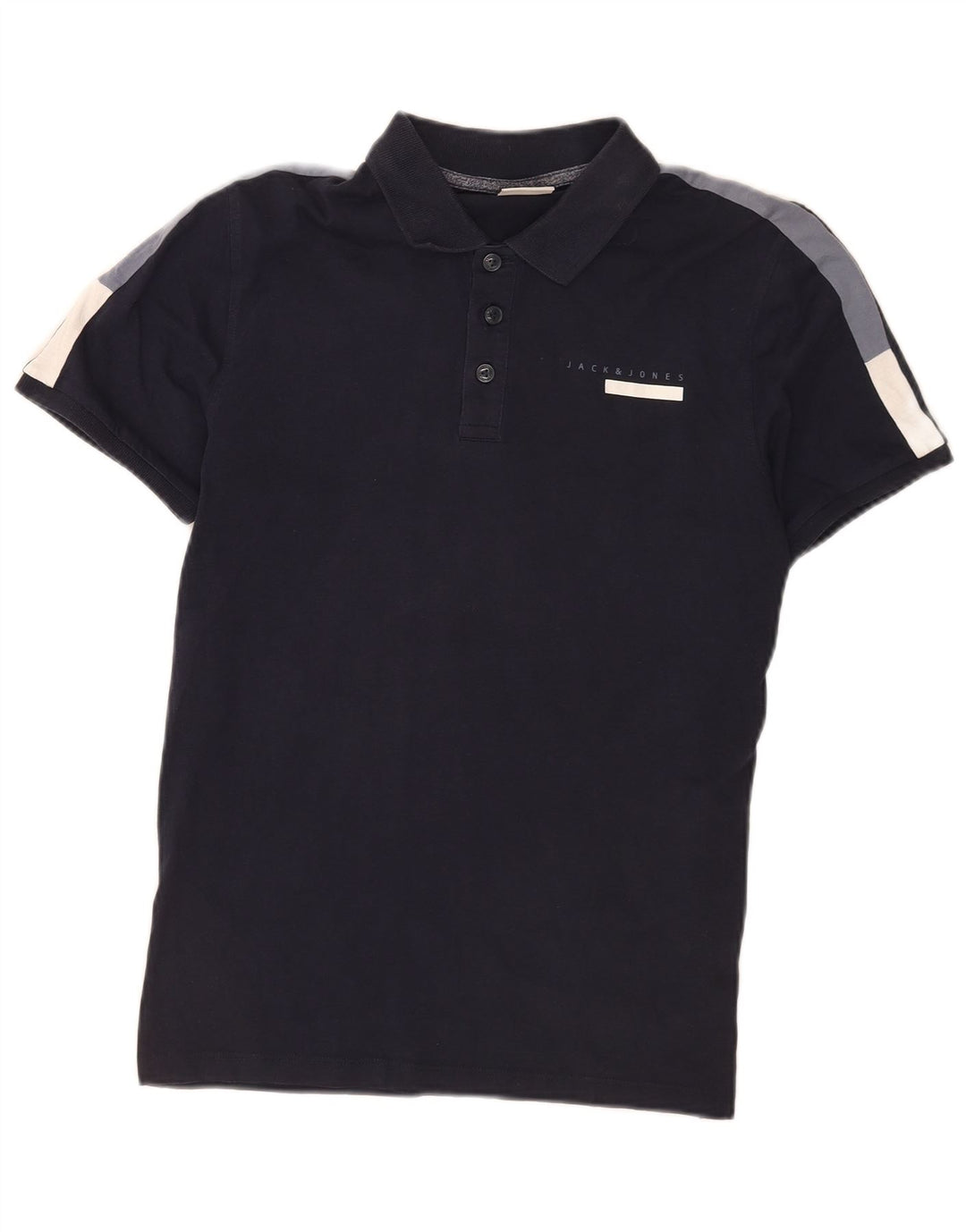 Jack & Jones Herren-Poloshirt, klein, marineblau, Colourblock-Baumwolle
