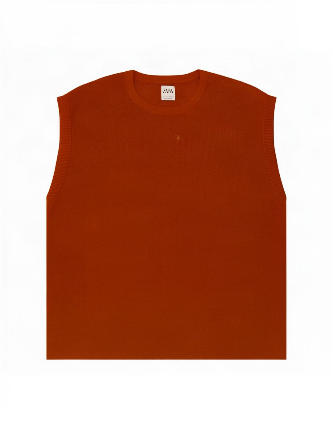 Zara Herren Weste Top XL Orange Baumwolle
